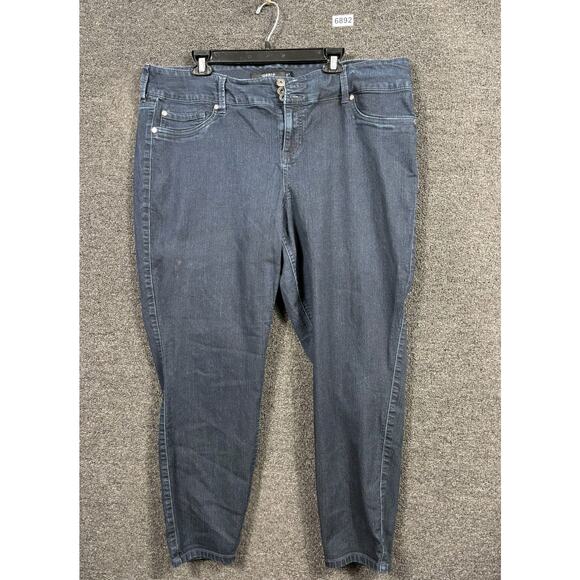 Torrid Plus Size Skinny Denim Jeans Size 22R Blue Dark Wash Stretch High-Rise - Picture 1 of 7